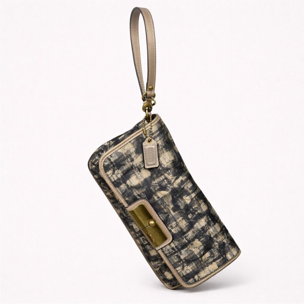 Coach Kristin Op Art pattern in a metallic gold EUC - Picture 7 of 14